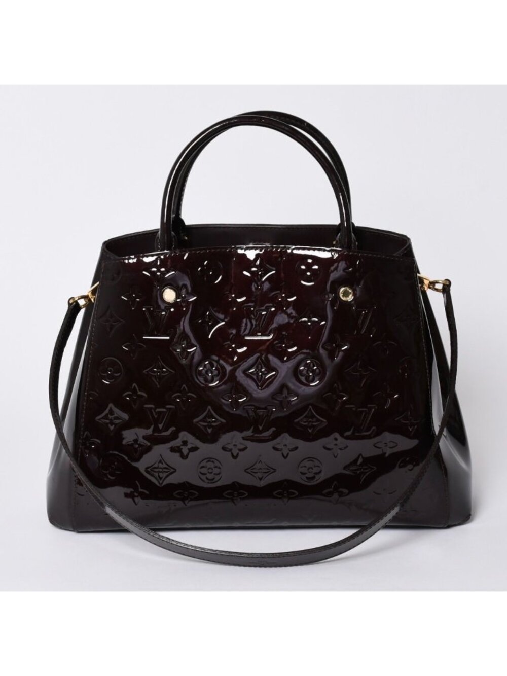 Louis Vuitton Purple 2-Way Bag Montaigne BB Monogram Vernis Handbag